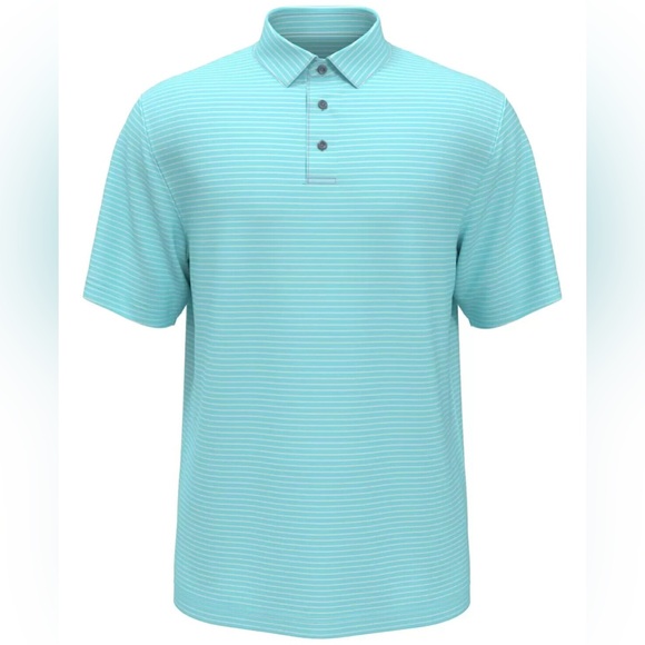PGA Tour Polo | Pale Teal and white Striped | Size XXL - Picture 1 of 10